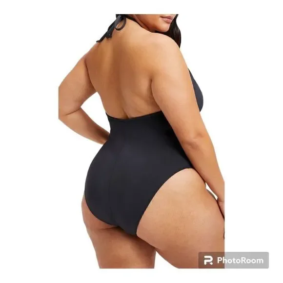 Good American Leilani Halter Neck One-Piece Swimsuit size 7 - Picture 2 of 7